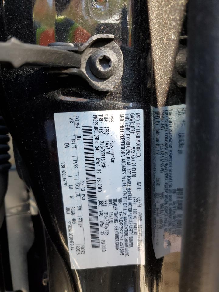 2014 Ford Focus VIN 1FADP3K27EL257505 Copart auction photo, front end damage thumbnail 14