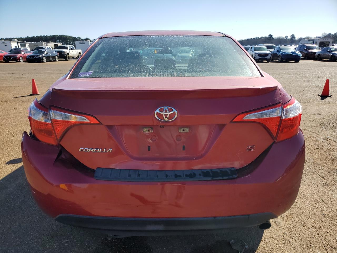 2015 Toyota Corolla VIN 5YFBURHE0FP356545 Copart auction photo, front end / rear end damage thumbnail 6