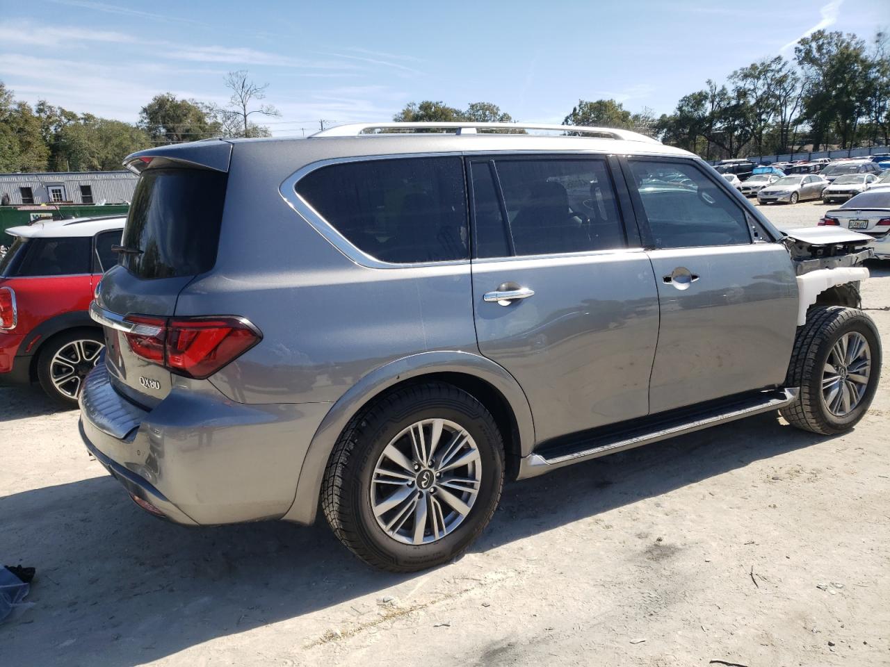2019 Infiniti QX80 VIN JN8AZ2NF2K9685219 Copart auction photo, front end / rear end damage thumbnail 3