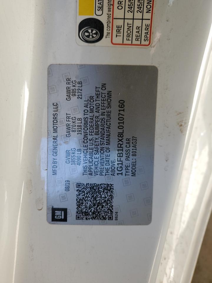 2020 Chevrolet Camaro VIN 1G1FB1RX8L0107160 Copart auction photo, rear end damage thumbnail 14