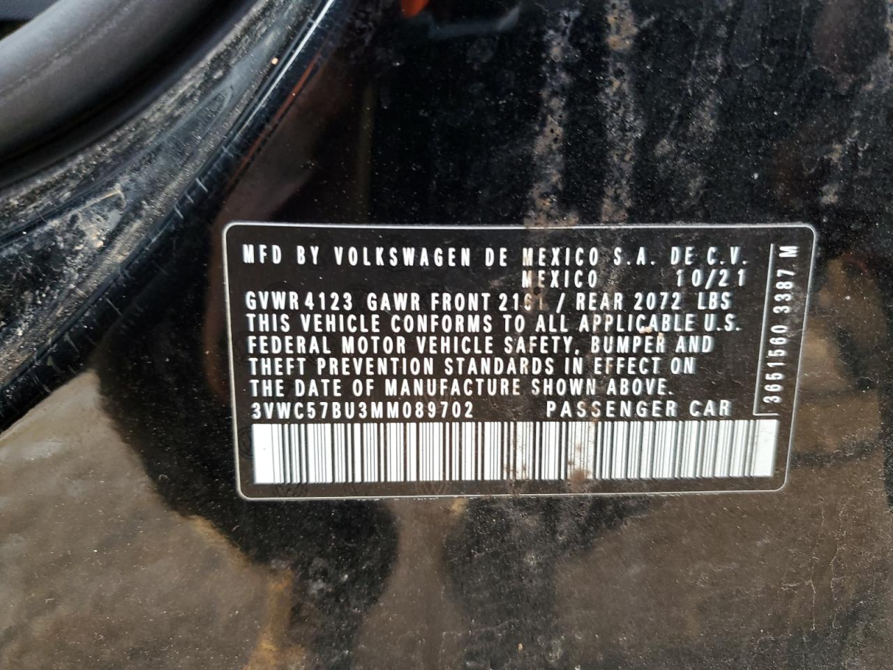 2021 Volkswagen Jetta VIN 3VWC57BU3MM089702 Copart auction photo, front end damage thumbnail 12