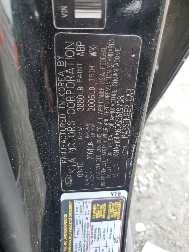 2016 KIA Forte VIN KNAFK4A60G5619738 Copart auction photo, front end damage thumbnail 14