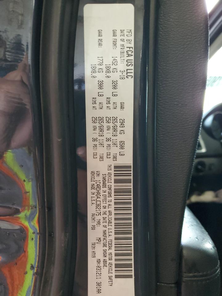 2018 Dodge Durango VIN 1C4RDHAG4JC362175 Copart auction photo, all over damage thumbnail 14