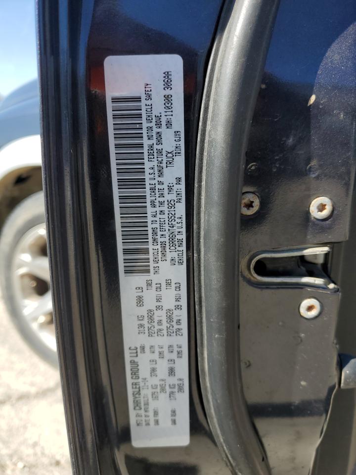 2015 RAM 1500 VIN 1C6RR6NT4FS521925 Copart auction photo, rear end / all over damage thumbnail 13