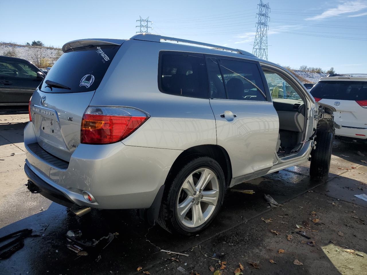2008 Toyota Highlander VIN JTEES42A282056885 Copart auction photo, side / front end damage thumbnail 3