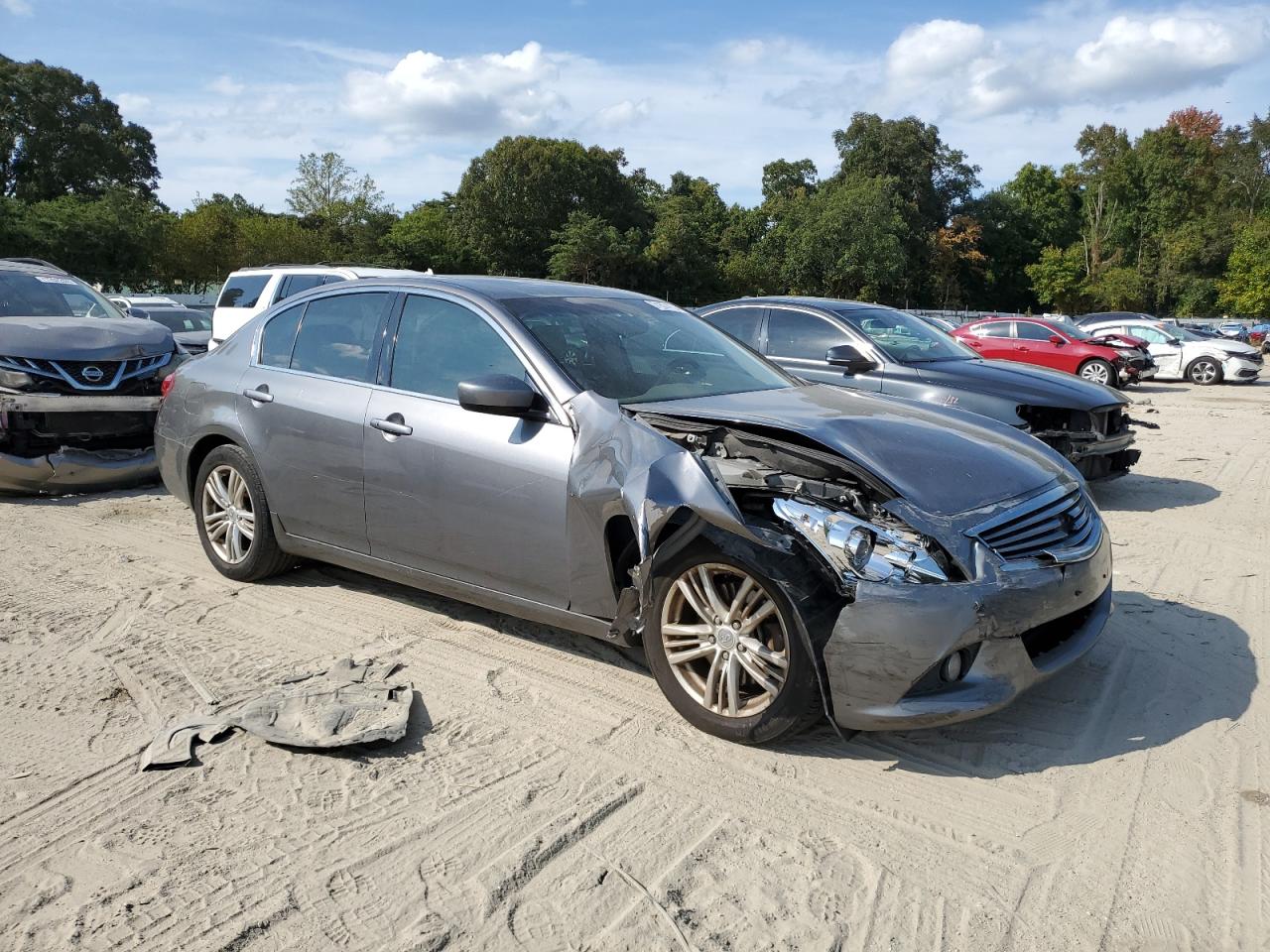 2012 Infiniti G VIN JN1CV6AR8CM675710 Copart auction photo, front end / minor dent/scratches damage thumbnail 4