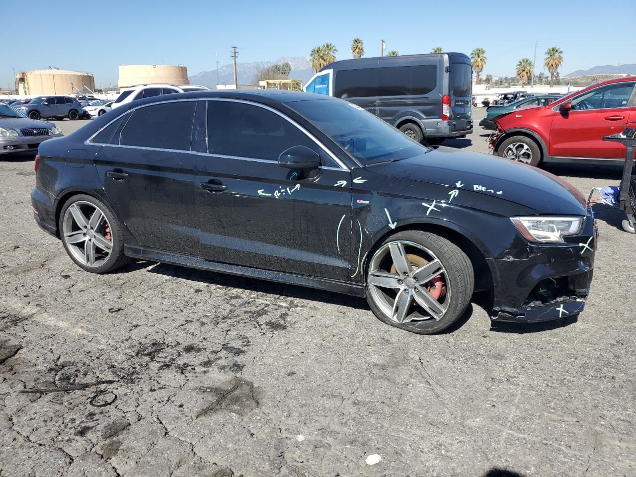 2017 Audi A3 VIN WAUJ8GFF2H1029262 Copart auction photo, front end / side damage thumbnail 4