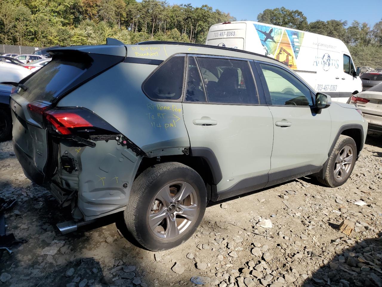 2022 Toyota RAV 4 VIN JTMRWRFV3ND146082 Copart auction photo, rear end damage thumbnail 3