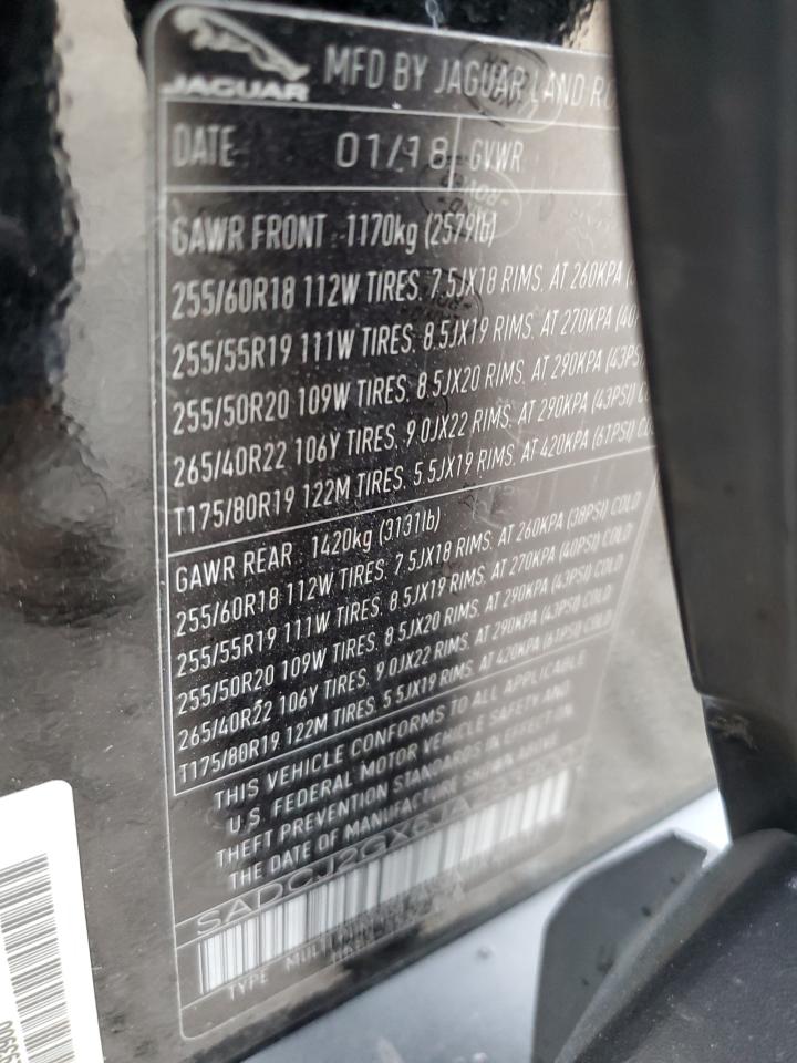 2018 Jaguar F-Pace VIN SADCJ2GX6JA293900 Copart auction photo, all over damage thumbnail 13