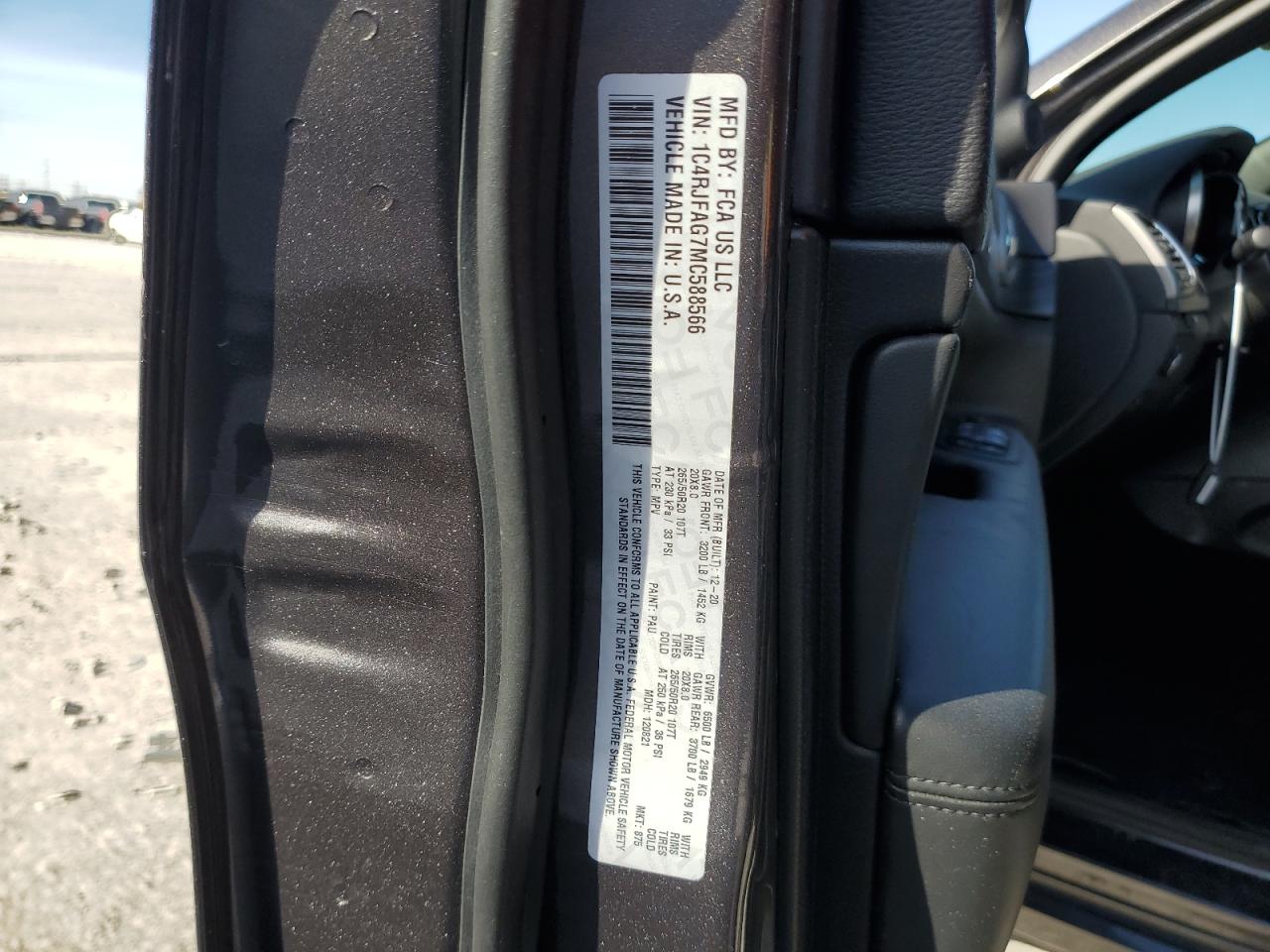 2021 Jeep Grand Cherokee VIN 1C4RJFAG7MC588566 Copart auction photo, front end damage thumbnail 13