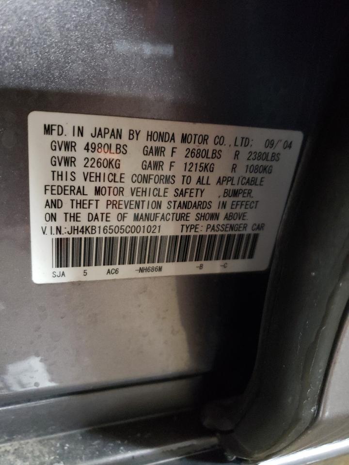 2005 Acura RL VIN JH4KB16505C001021 Copart auction photo, front end damage thumbnail 13