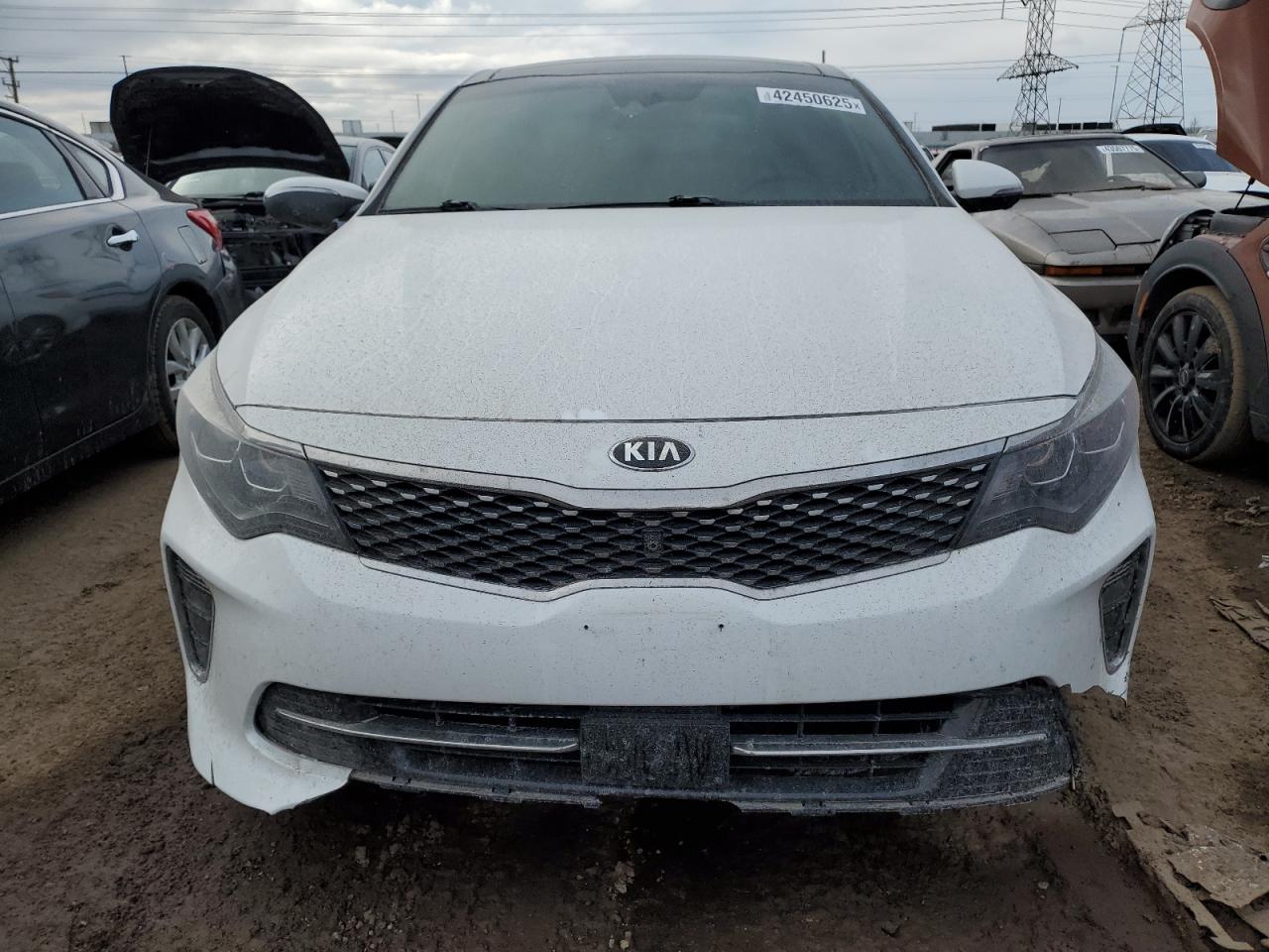 2018 KIA Optima VIN 5XXGV4L23JG216607 Copart auction photo, front end / minor dent/scratches damage thumbnail 5