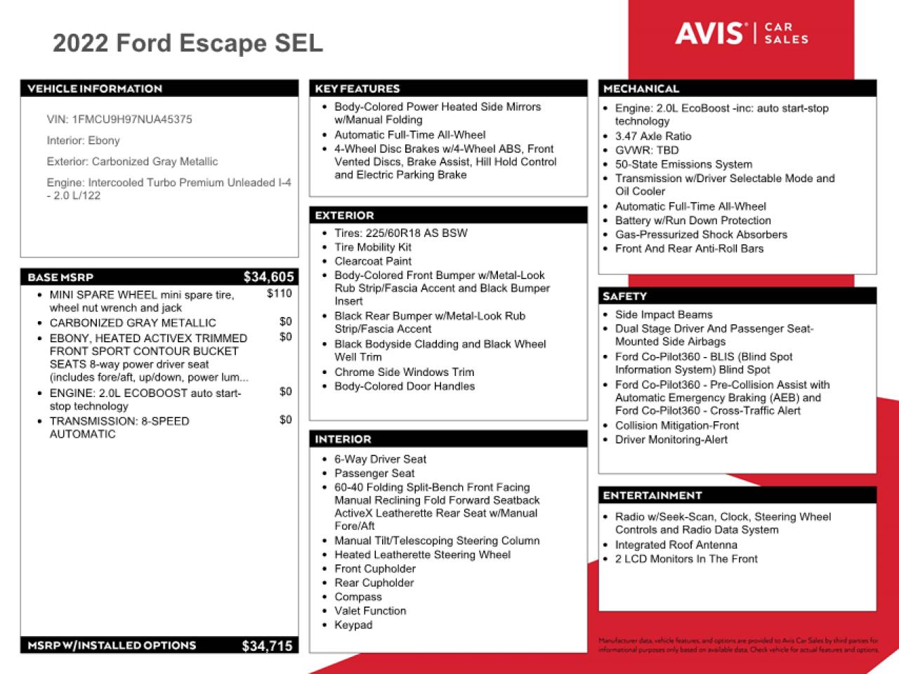 2022 Ford Escape VIN 1FMCU9H97NUA45375 Copart auction photo, side / minor dent/scratches damage thumbnail 13