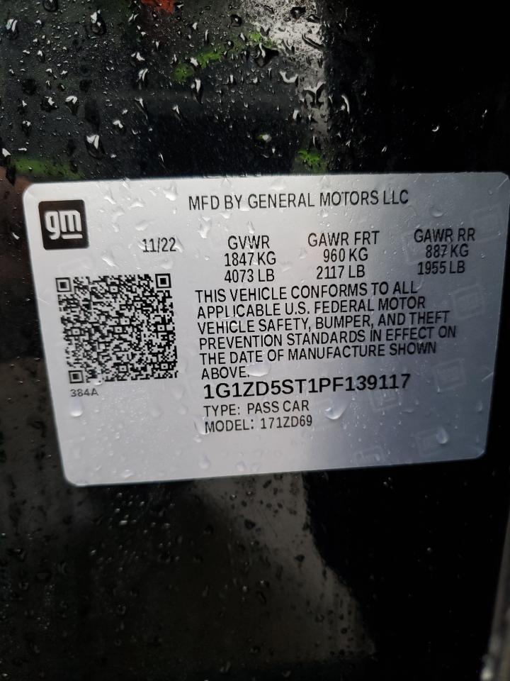 2023 Chevrolet Malibu VIN 1G1ZD5ST1PF139117 Copart auction photo, mechanical damage thumbnail 12