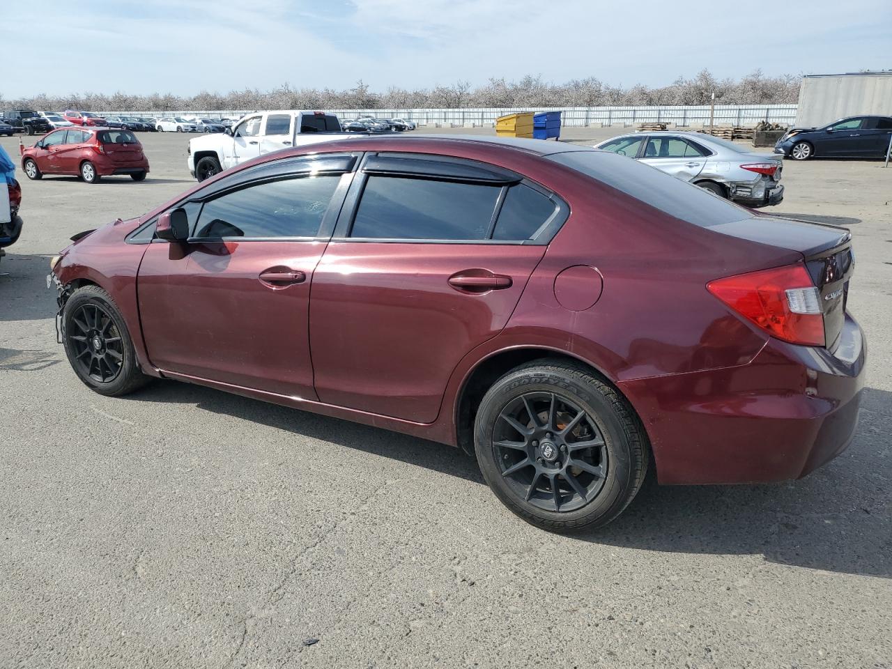 2012 Honda Civic VIN 19XFB2F83CE390794 Copart auction photo, front end / side damage thumbnail 2