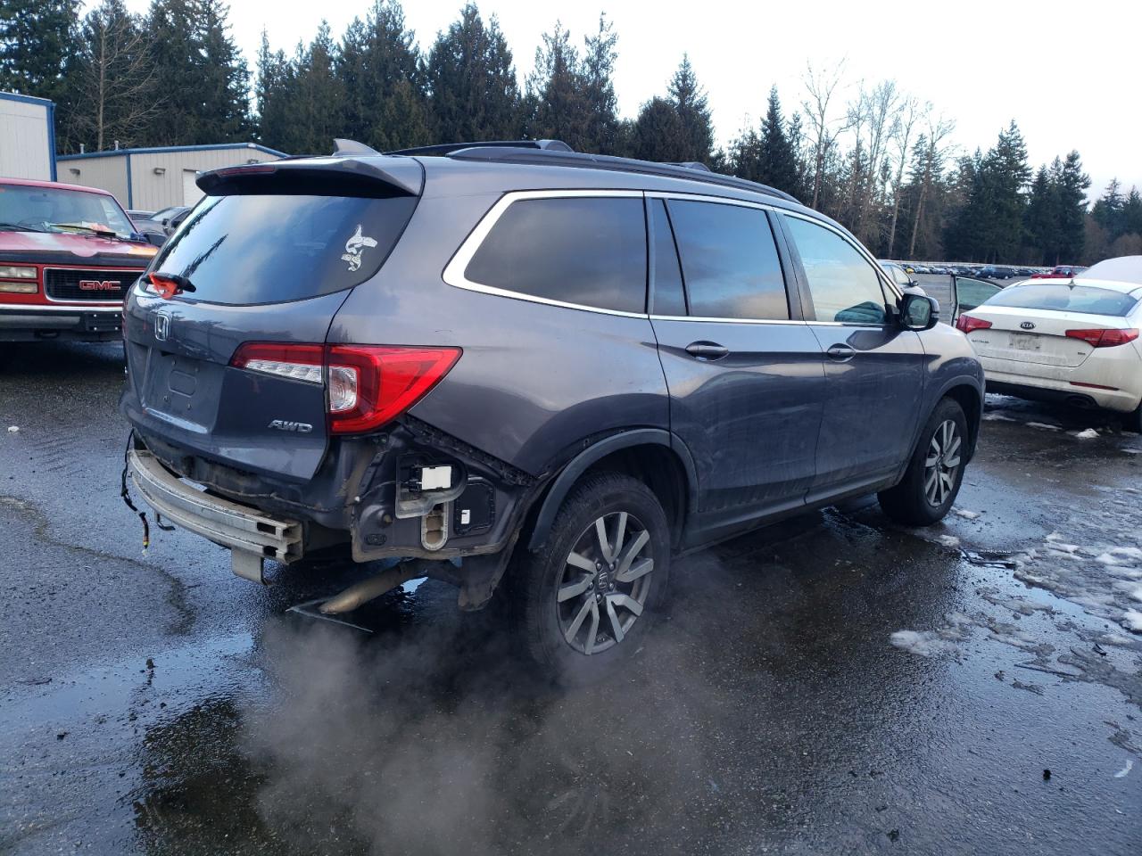 2020 Honda Pilot VIN 5FNYF6H59LB042709 Copart auction photo, rear end damage thumbnail 3
