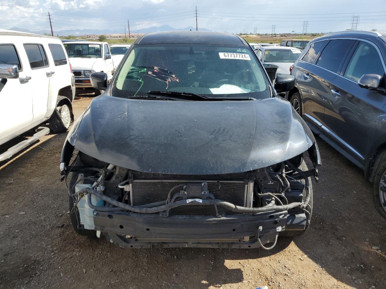 2017 Nissan Rogue VIN KNMAT2MT0HP586276 Copart auction photo, side / front end damage thumbnail 5