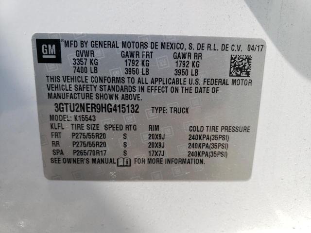 2017 GMC Sierra VIN 3GTU2NER9HG415132 Copart auction photo, front end damage thumbnail 12