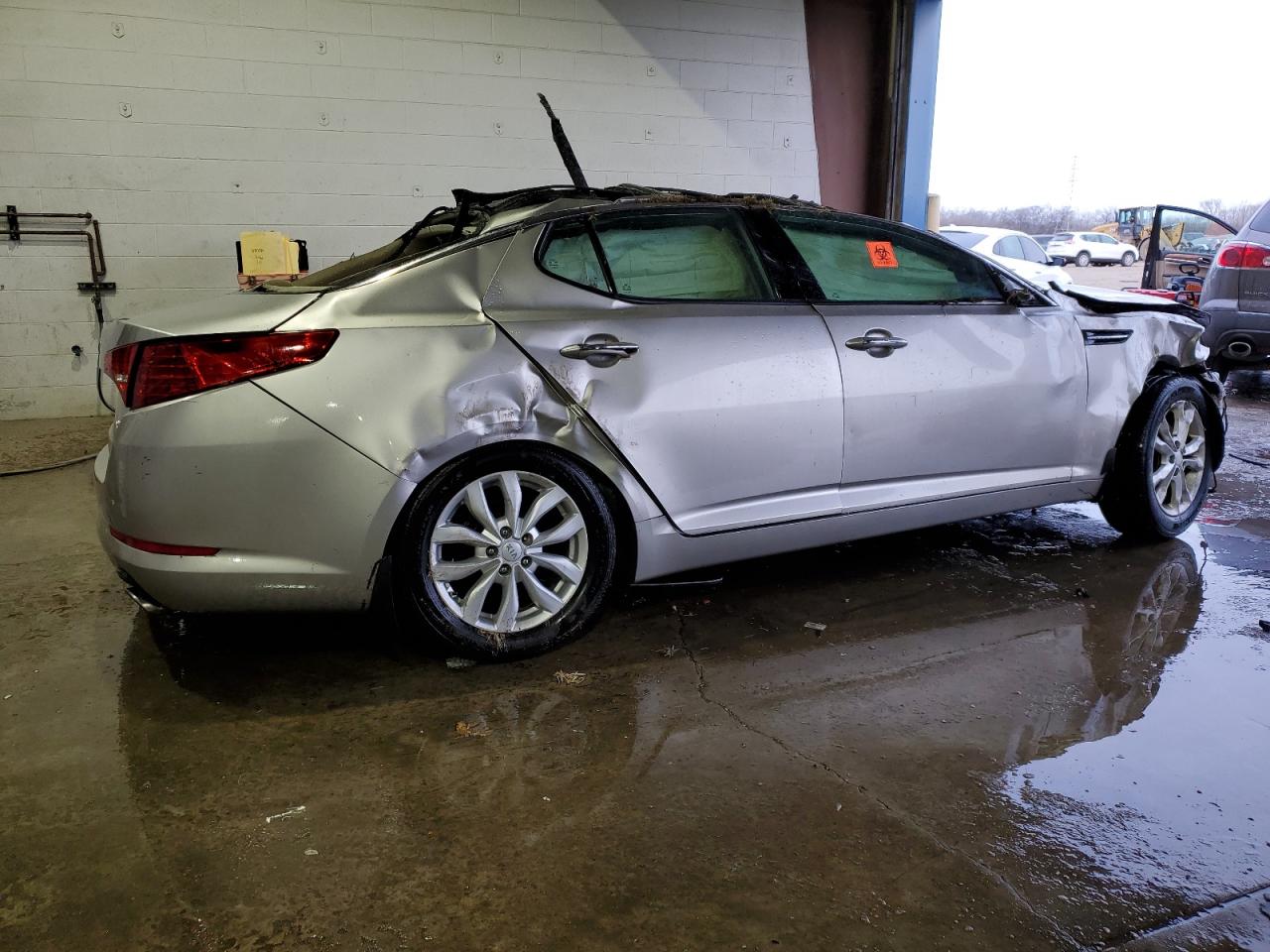 2013 KIA Optima VIN 5XXGN4A70DG239393 Copart auction photo, rollover damage thumbnail 3