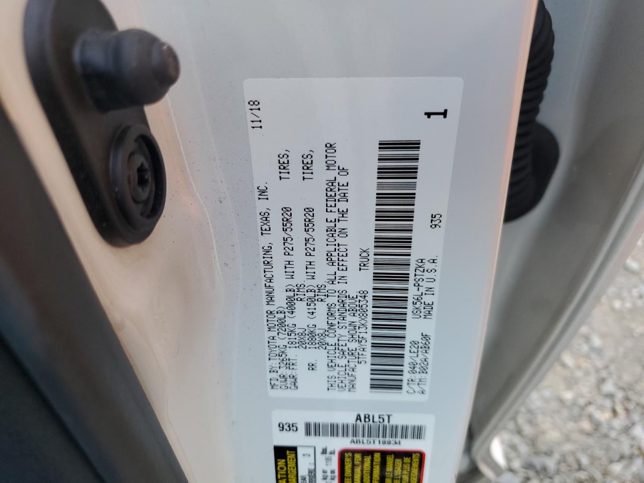 2019 Toyota Tundra VIN 5TFAY5F13KX805348 Copart auction photo, rear end / side damage thumbnail 14