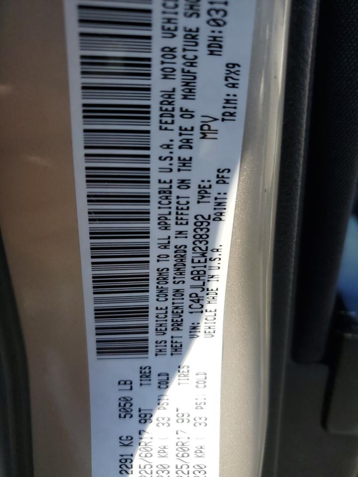 2014 Jeep Grand Cherokee VIN 1C4PJLAB1EW238392 Copart auction photo, front end damage thumbnail 13
