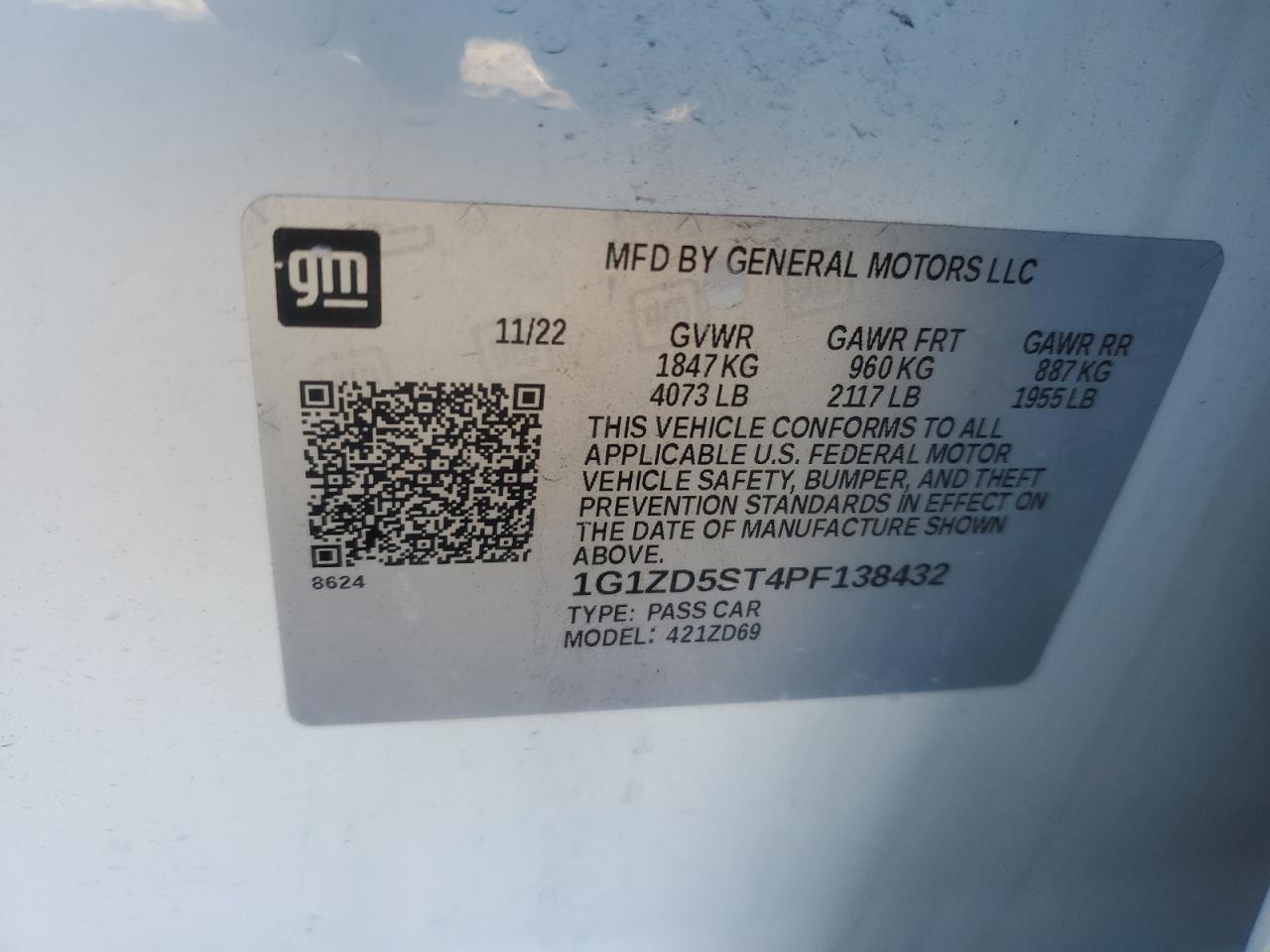 2023 Chevrolet Malibu VIN 1G1ZD5ST4PF138432 Copart auction photo, front end / side damage thumbnail 12