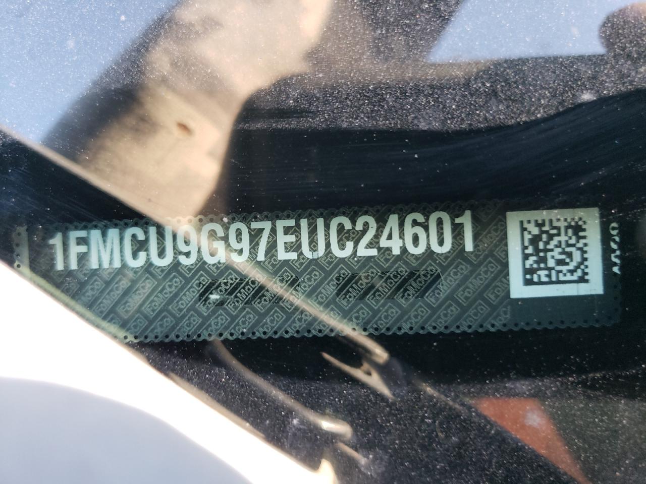 2014 Ford Escape VIN 1FMCU9G97EUC24601 Copart auction photo, front end / minor dent/scratches damage thumbnail 13