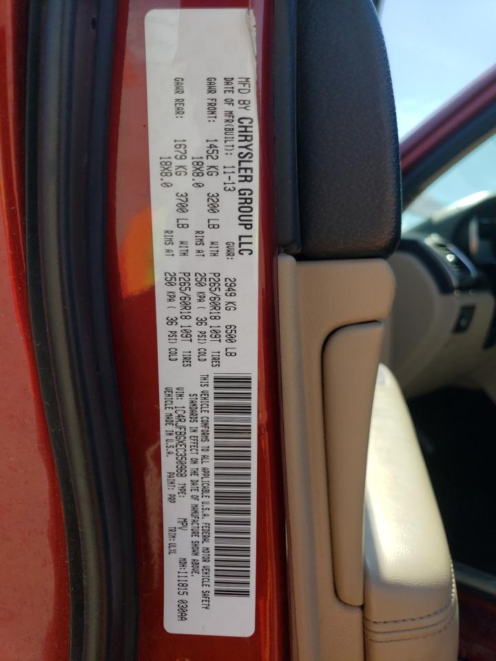 2014 Jeep Grand Cherokee VIN 1C4RJFBGXEC350968 Copart auction photo, side / rear end damage thumbnail 16