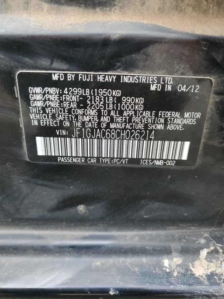 2012 Subaru Impreza VIN JF1GJAC68CH026214 Copart auction photo, side damage thumbnail 12
