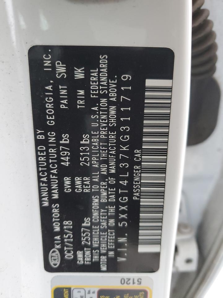 2019 KIA Optima VIN 5XXGT4L37KG311719 Copart auction photo, front end damage thumbnail 13