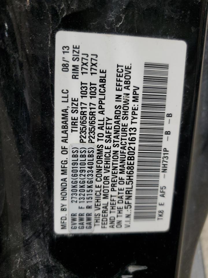 2014 Honda Odyssey VIN 5FNRL5H68EB021613 Copart auction photo, mechanical / all over damage thumbnail 13