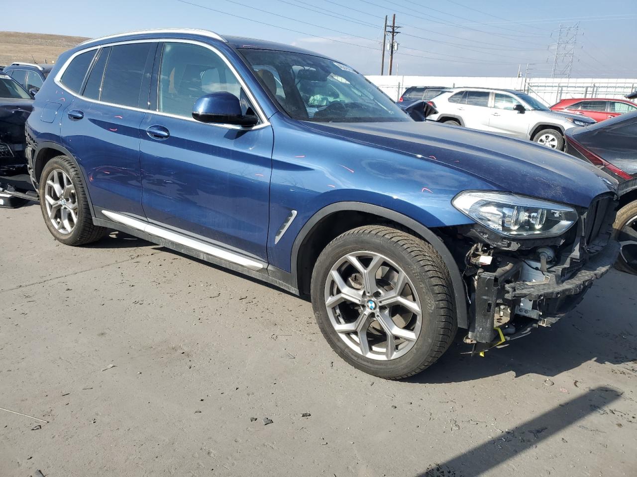 2021 BMW X3 VIN 5UXTY5C05M9F02228 Copart auction photo, side damage thumbnail 4