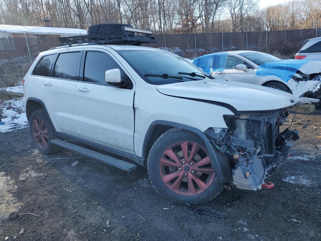 2013 Jeep Grand Cherokee VIN 1C4RJFAT1DC511396 Copart auction photo, front end / side damage thumbnail 4