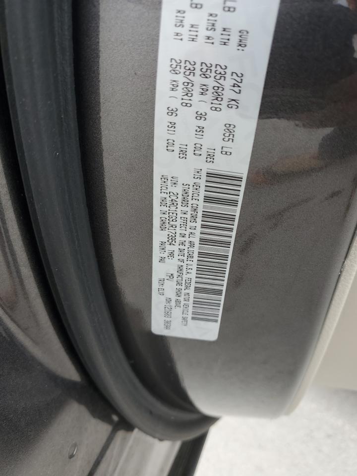 2018 Chrysler Pacifica VIN 2C4RC1EG9JR173954 Copart auction photo, front end damage thumbnail 13