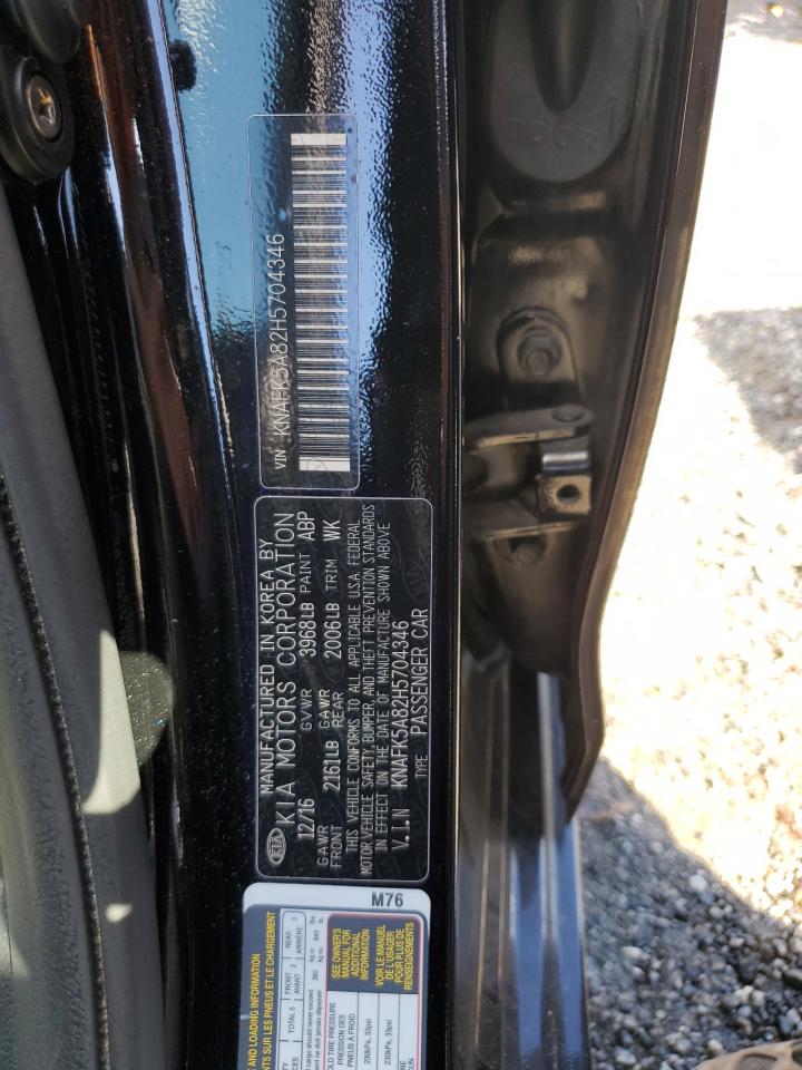2017 KIA Forte VIN KNAFK5A82H5704346 Copart auction photo, front end damage thumbnail 12