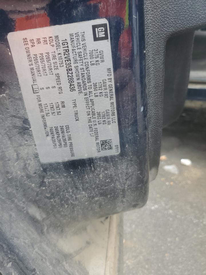 2011 GMC Sierra VIN 1GTR2VE35BZ288436 Copart auction photo, front end / side damage thumbnail 15