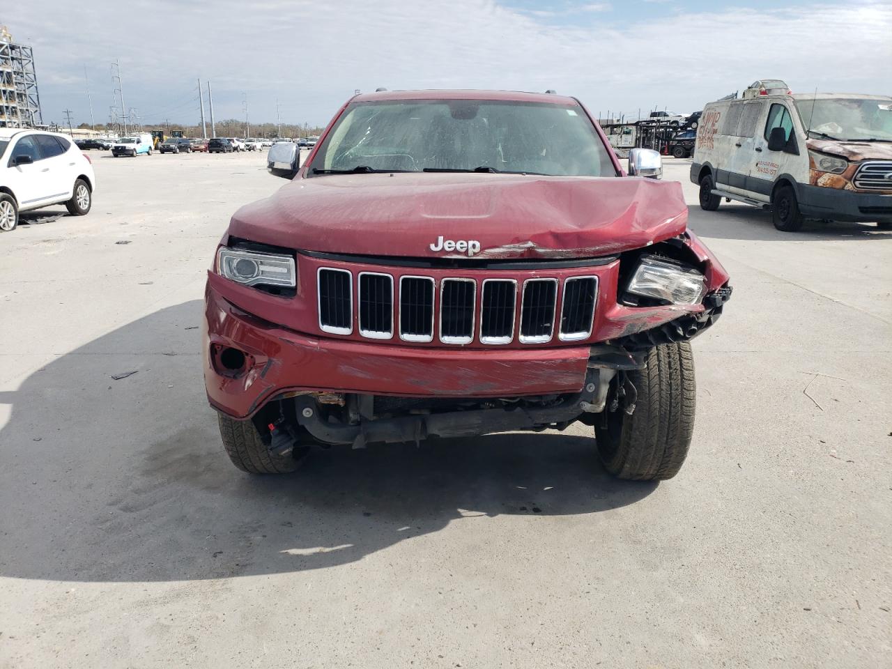 2014 Jeep Grand Cherokee VIN 1C4RJEBG4EC483364 Copart auction photo, front end / rear end damage thumbnail 5