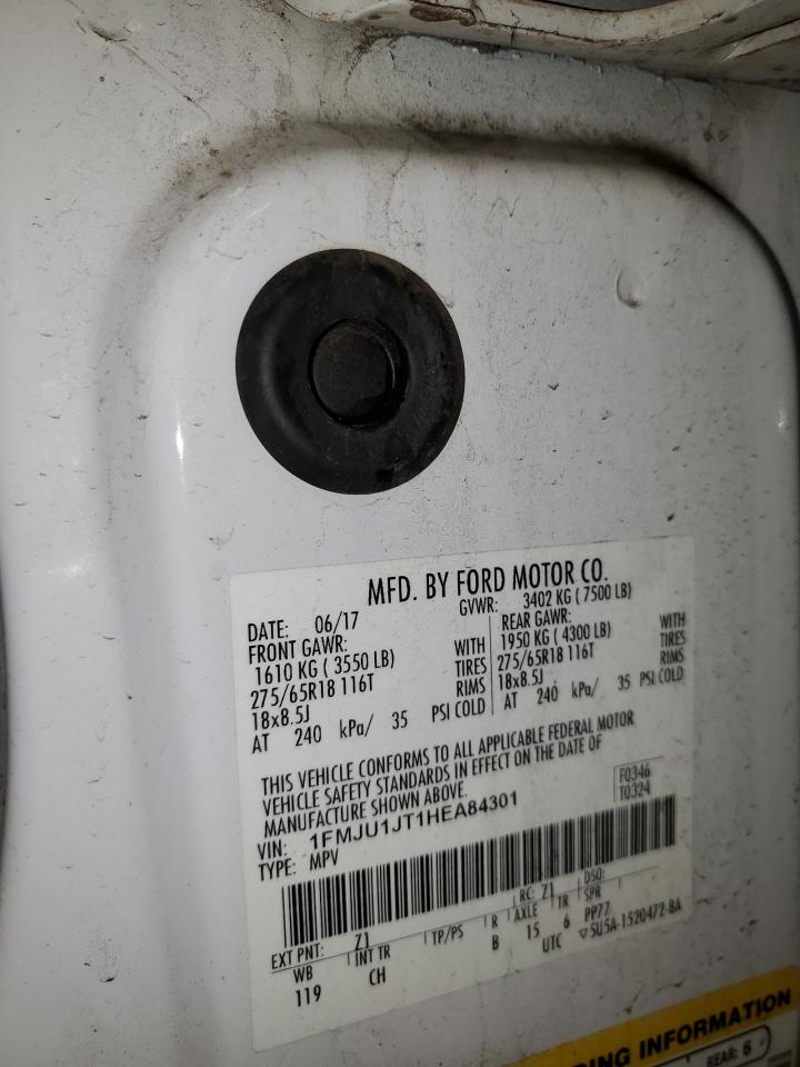 2017 Ford Expedition VIN 1FMJU1JT1HEA84301 Copart auction photo, rollover damage thumbnail 14