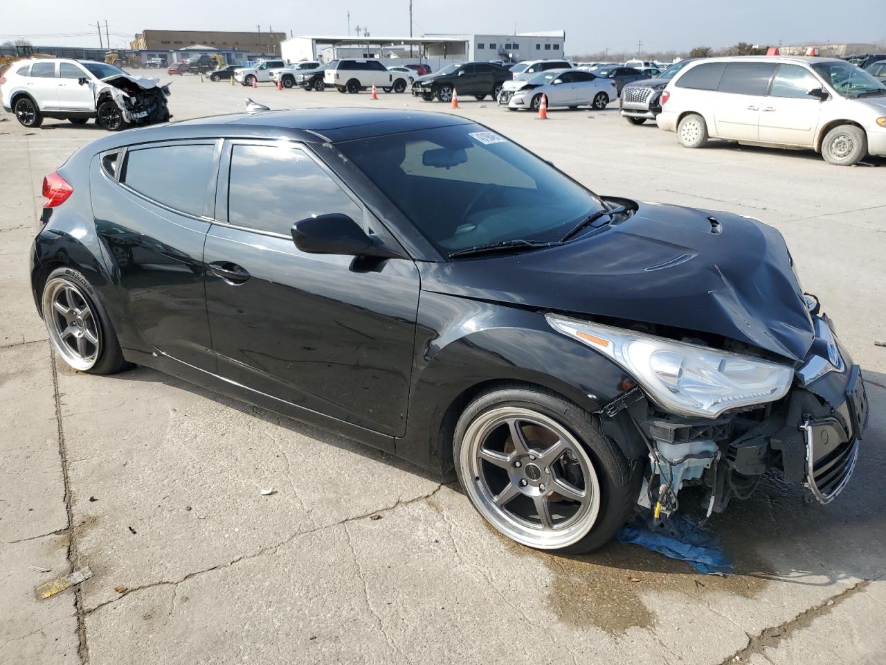2014 Hyundai Veloster VIN KMHTC6AD9EU211072 Copart auction photo, front end damage thumbnail 4