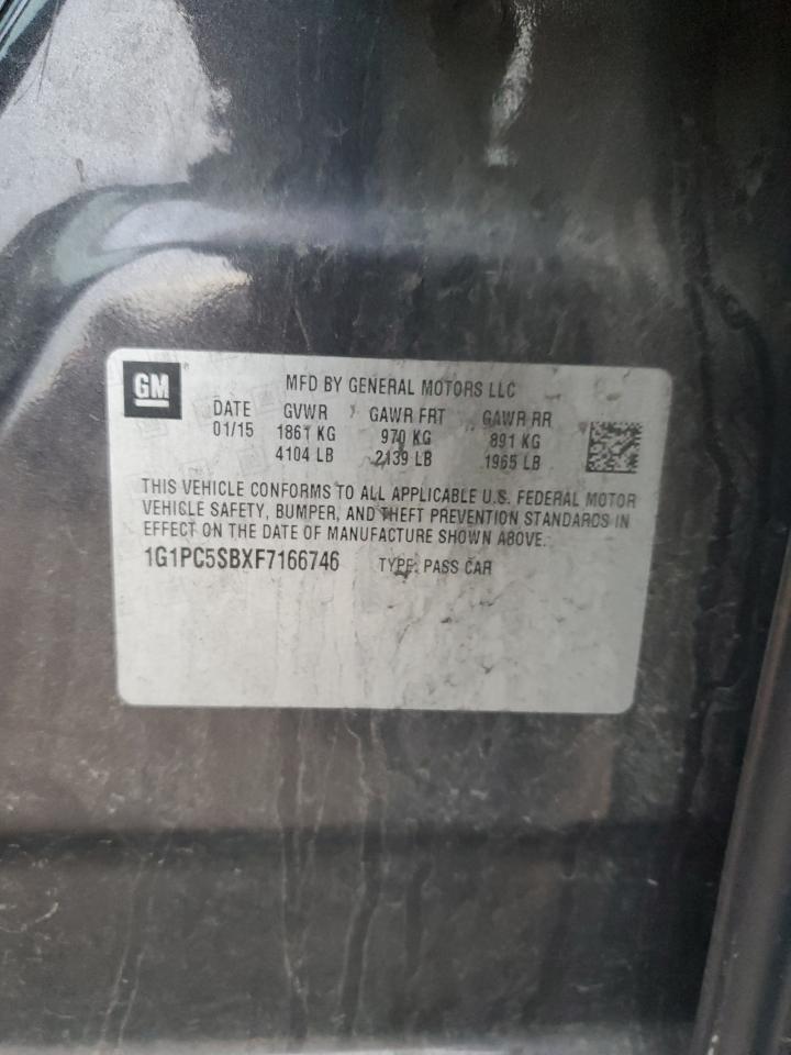 2015 Chevrolet Cruze VIN 1G1PC5SBXF7166746 Copart auction photo, side / front end damage thumbnail 14