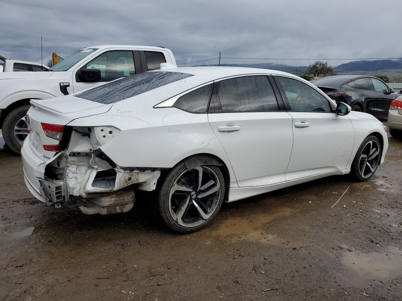 2019 Honda Accord VIN 1HGCV1F38KA152709 Copart auction photo, rear end damage thumbnail 3