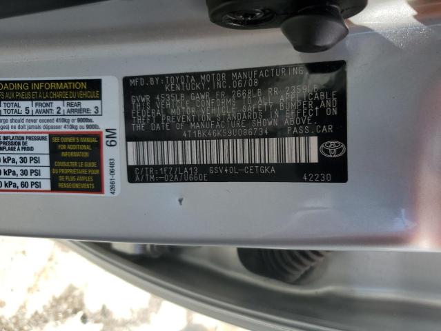 2009 Toyota Camry VIN 4T1BK46K59U086734 Copart auction photo, rear end damage thumbnail 13