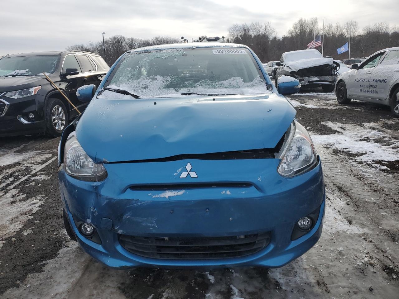 2015 Mitsubishi Mirage VIN ML32A4HJ6FH040574 Copart auction photo, front end / side damage thumbnail 5