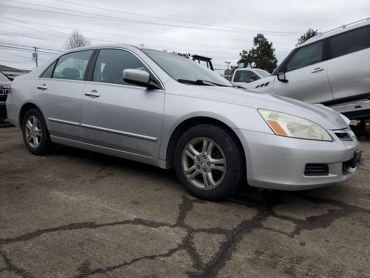 2006 Honda Accord VIN 1HGCM567X6A073030 Copart auction photo, front end / side damage thumbnail 4