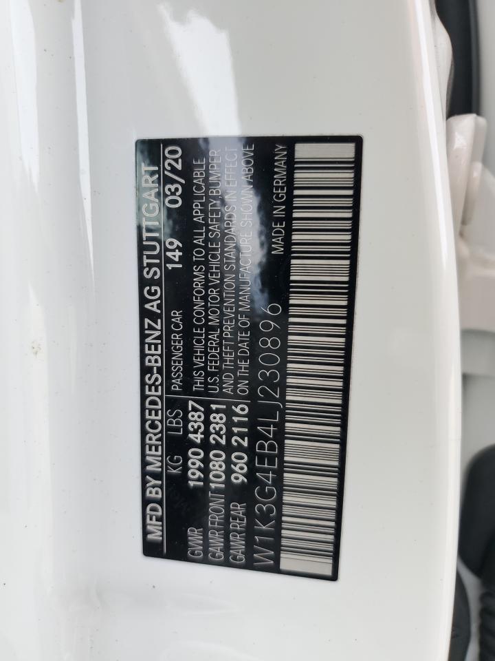 2020 Mercedes-Benz A-klasse VIN W1K3G4EB4LJ230896 Copart auction photo, front end damage thumbnail 13