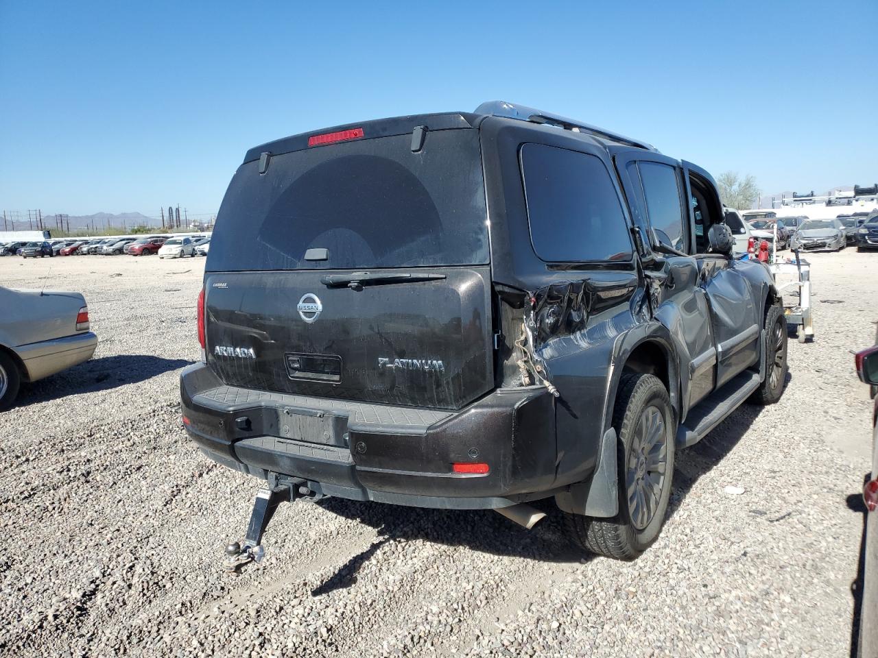 2015 Nissan Armada VIN 5N1AA0NE9FN605602 Copart auction photo, side / front end damage thumbnail 3