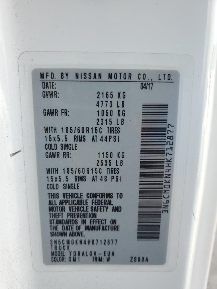 2017 Nissan NV VIN 3N6CM0KN4HK712877 Copart auction photo, rear end damage thumbnail 12