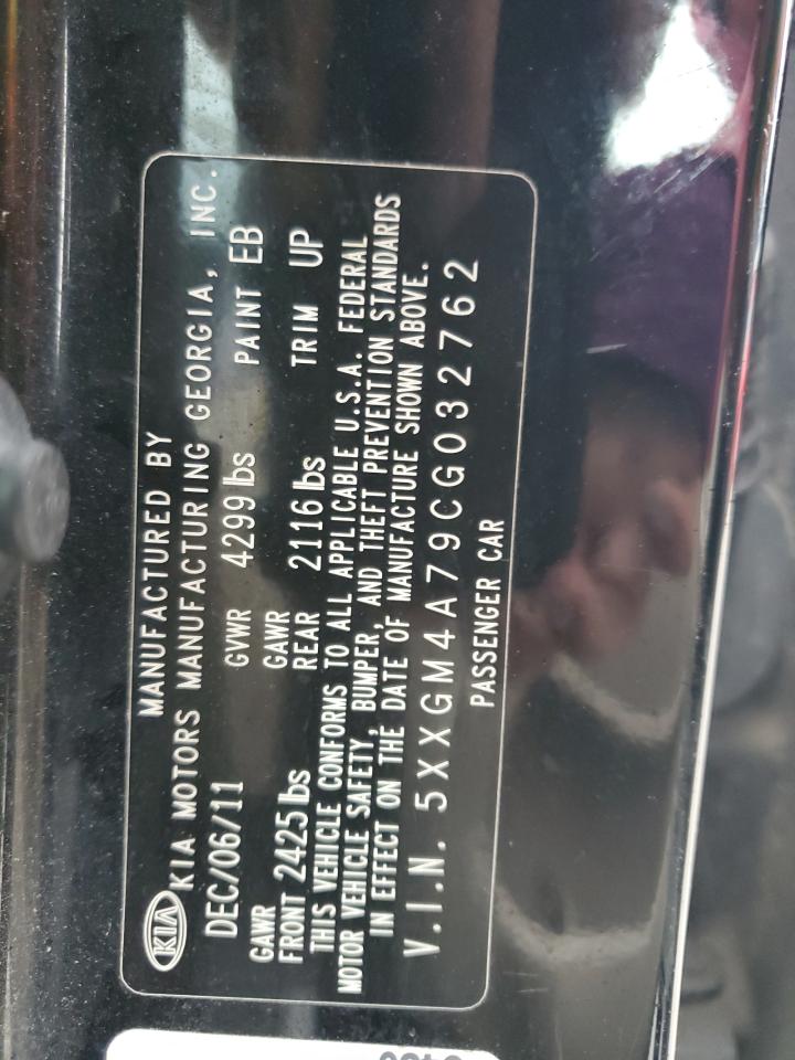 2012 KIA Optima VIN 5XXGM4A79CG032762 Copart auction photo, front end damage thumbnail 14
