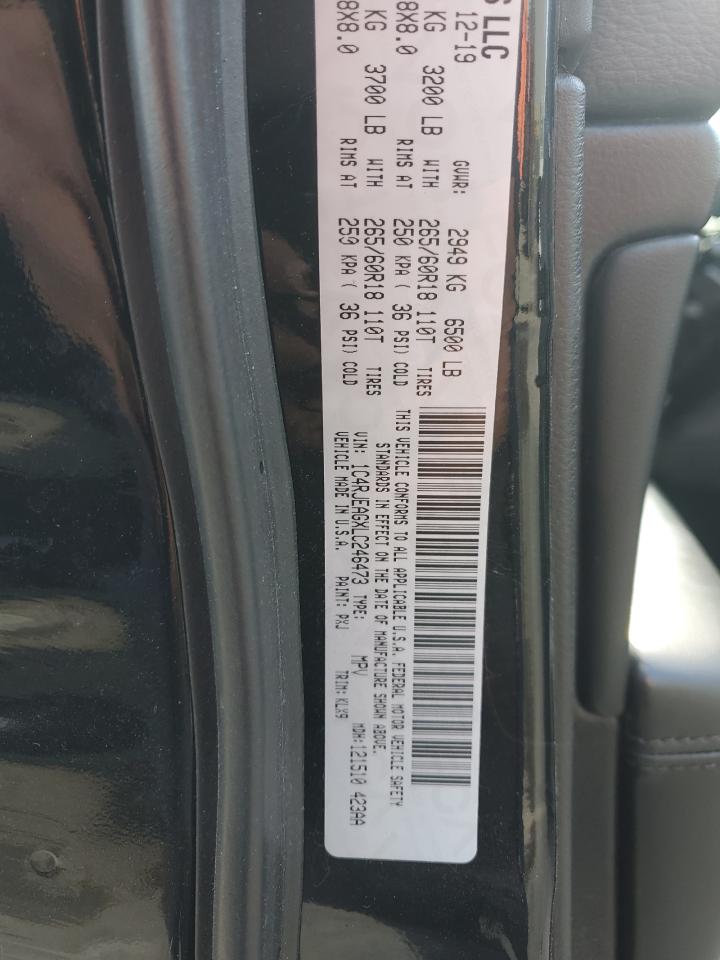 2020 Jeep Grand Cherokee VIN 1C4RJEAGXLC246473 Copart auction photo, front end damage thumbnail 13