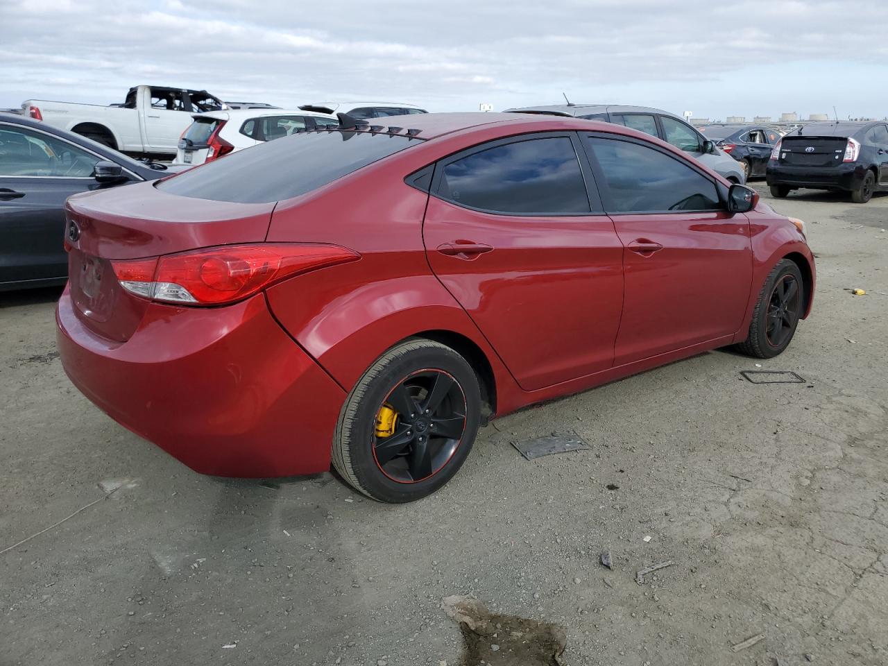 2013 Hyundai Elantra VIN 5NPDH4AE9DH445812 Copart auction photo, rear end damage thumbnail 3